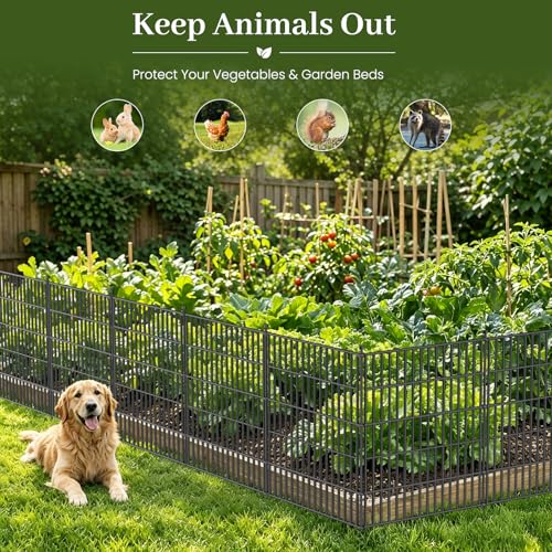 No Dig Garden Fence Outdoor for Yard, 32in (H) x 35.4ft(L) - size: 32 in(H) X 35.4 ft(L)