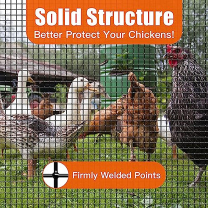 Zevemomo 24" x 50' 1/4inch Hardware Cloth, Black Vinyl Coated Chicken Wire Fence Galvanized Welded Mesh Roll for Home Garden Rabbit Cage - size: 24" x 50' 1/4inch