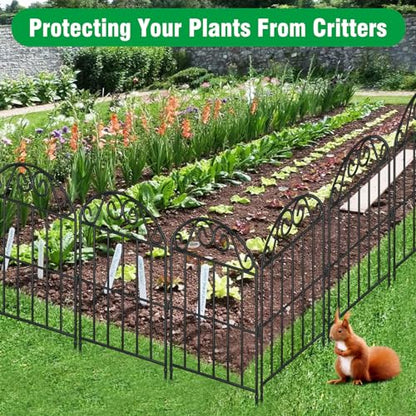 ADAVIN 24 Panels Collapsible Garden Fence, 24in Animal Barrier, 24Ft - color: Black, size: 24in(H)x12in(L) 24 Panels