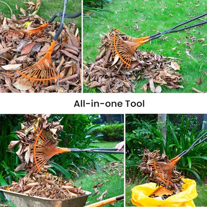 Leaf Grabbers for Yard Work, Leaf Picker Upper Grabber with Long Steel Handle & Wide Steel Claw, Cushioned Grip, Leaf Pickup Tools for Leaves, Lawn Clippings, Twigs Yard Waste