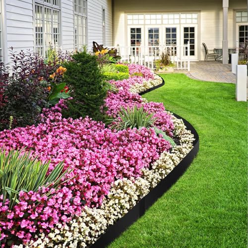 33ft.10 Pack Metal Edging for Landscaping, 40" × 4.5" Garden Edging - color: Black, size: 4.5 Inch