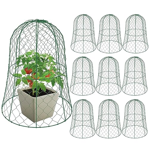 DouSeiAi 10 Packs Garden Chicken Wire Cloche, 13''×15.7'' Plant Cages to Keep Animals Out, for Plants to Protect Outdoor Vegetable Garden, Green - color: Green, size: 10 Pcs