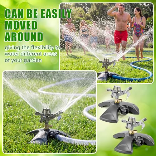 Reallnaive 3 Pcs Pulsating Sprinklers for Yard ABS Weighted Base - style: ABS Base