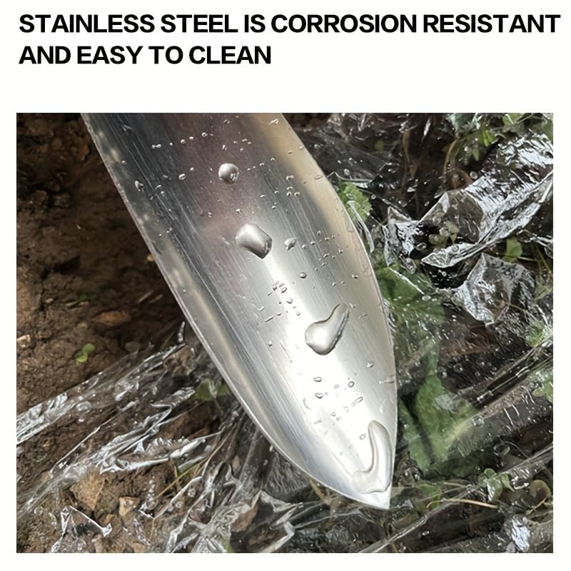 Stainless Steel Garden Trowel Narrow Point Blade Compact Handheld Tool for Potting Weeding Digging Planting, Pointed tip - color: pointed tip