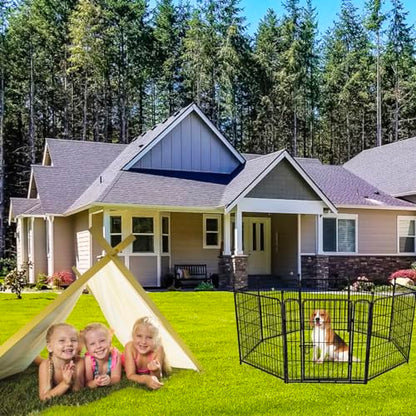 ADAVIN Dog Fence Outdoor for Yard, 32in 12 Panels Tall Garden Fence - size: 32in(H)×27ft(L) 12 panels-New
