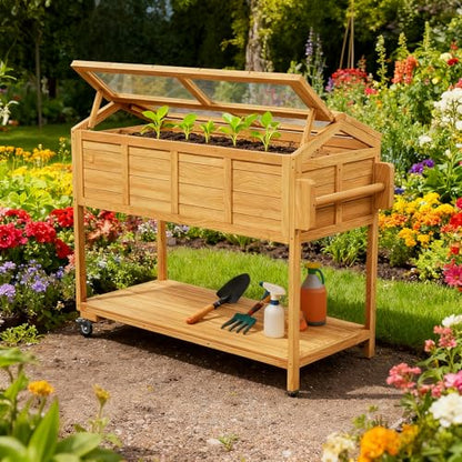 Raised Garden Bed Elevated Planter Box W/Legs Cover Outdoor