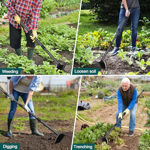 Hoe Garden Tool, Triangle Hoe Gardening Weeding Tool, 72" Long Handle Heavy Duty Manual Weeder Gardening Hand Tools for Weeding, Digging, Loosening Soil - size: 72"