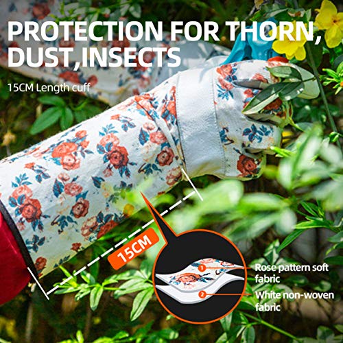 Vgo... 1-Pair Natural Genuine Goatskin Leather Gardening Gloves, Long Cuff Protection, High Dexterity Grip Gloves (Size M, White, GA9658-W) - color: 1 Pair - White, size: Women's Medium