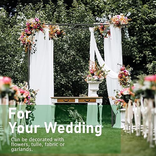 VINGLI Garden Arbor, Arch for Wedding Ceremony Party, Christmas Garden Decor Steel Garden Trellis for Plant Climbing, Arch for Garden, Backyard, Lawn, for Hallowmas (Flat Top) - style: Flat Top