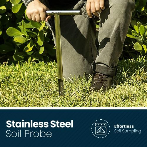 Varomorus Soil Sampler Probe 21" Stainless Steel Tubular T-Style Handle. - size: 21 inch