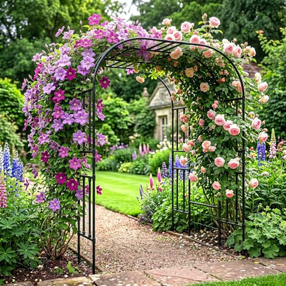 87in H Tall Garden Arch Trellis for Climbing Plants Outdoor - size: 59" L x 47" W x 87" H