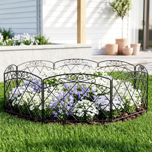 Thealyn 10ft x 24" Metal Decorative Garden Fence(5Pcs Set) - style: Stylish