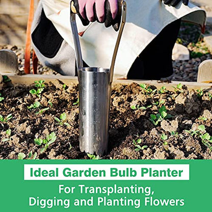 Garden Bulb Planter with 6 inches Depth Mark, Bulb Transplanter - size: 14.3in Bulb Planter