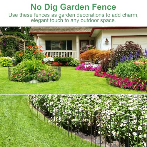 25ft(L) x 13in(H) Animal Barrier Fence,25 Panels 1.16in Gap No Dig Garden Fence for Dogs Rabbits,Rustproof Anti Digging Barrier Garden Edging Border Ground Defense for Outdoor Yard Patio - size: 25 Panels, 25ft(L) x 13in(H)