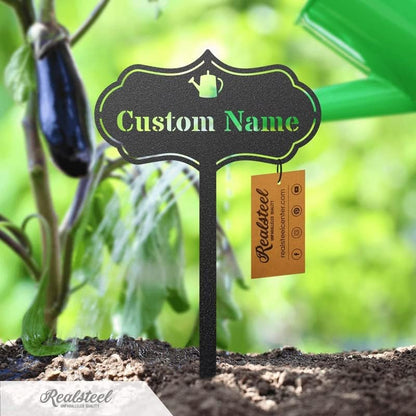 RealSteel Custom Seed & Plant Markers – Metal Garden Stakes for Herbs, Fruits & Vegetables | Elegant Steel Plant Labels for Pots, Raised Beds & Outdoor Gardens | Farmhouse & Greenhouse | Sprout Icon - style: Sprout