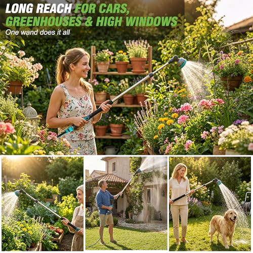 Telescoping Watering Wand with Thumb Control, 37-55 Inch Garden Hose Nozzle