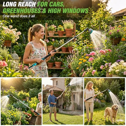 Telescoping Watering Wand with Thumb Control, 37-55 Inch Garden Hose Nozzle