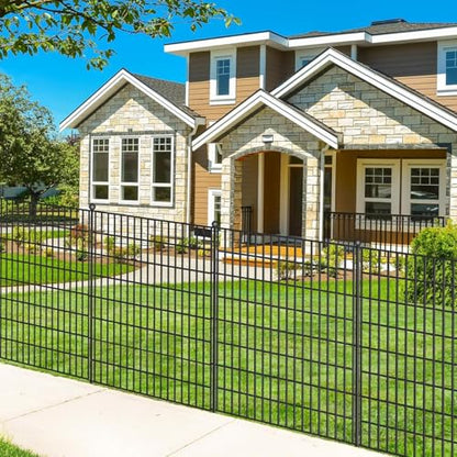 15 Panels No Dig Garden Fence with Gate, 40 in(H) X 36.3 ft(L) Metal Fence Panels, Thickened Rustproof Garden Fencing, Animal Barrier Fence for for Dogs, Rabbits, Landscape, Patio - size: 40 in(H)×29in(L)