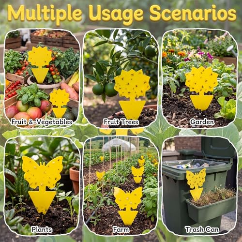 400 Pcs Yellow Sticky Traps for Plant Gnats Fruit Fly Sticky Traps