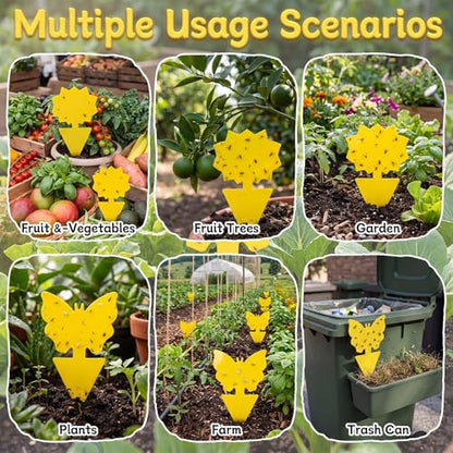 400 Pcs Yellow Sticky Traps for Plant Gnats Fruit Fly Sticky Traps