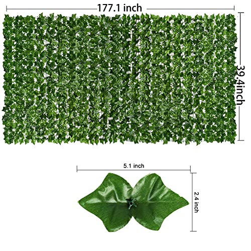 DearHouse Artificial Faux Ivy Hedge Privacy Fence Wall Screen, 177.1 * 39.3inch Leaf and Vine Decoration for Outdoor Garden Home Decor - size: 177.1* 39.3inch
