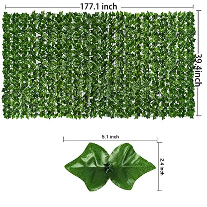 DearHouse Artificial Faux Ivy Hedge Privacy Fence Wall Screen, 177.1 * 39.3inch Leaf and Vine Decoration for Outdoor Garden Home Decor - size: 177.1* 39.3inch