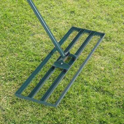 Lawn Leveling Rake, 30" x 10" Heavy Duty Steel Lawn Leveler Tool with 6 FT Extended Handle, Level Soil Sand Dirt for Yard, Garden, Golf Course, Farm, Green - color: Green, size: 6FT 30"x10"
