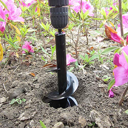 Auger Drill Bit for Planting - 3"X12" Heavy-Duty Garden Auger Spiral Drill Bit - Bulb Planter Tool & Auger Post Hole Digger - 3/8" Hex Drive Drill - size: 3"x12"(Black)