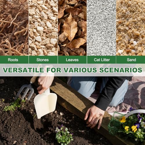 M METERXITY 2-Pack Garden Shovel Trowel Hand Shovels, 31cm/12.2 Inch Plastic Gardening Tools for Digging, Transplanting, Soil Loosening and Planting, Ergonomic Handle [Light Beige] - color: Light Beige, size: Large