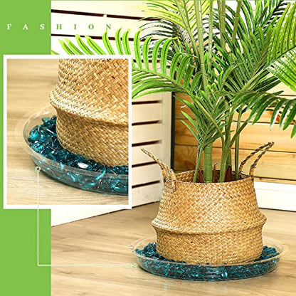 Shellwei 18 Pack 18 Inch Plastic Plant Saucers Extra Large Clear Flower Pot Drip Trays Plants Drip Tray Plant Drainage Tray Plants Saucer Trays for Indoors Outdoors - size: 18 Inch