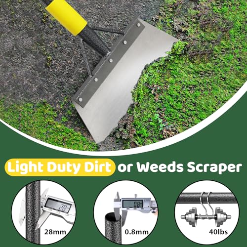 Garden Flat Shovel,Floor Scraper, 88" Long Multifunctional Garden Cleaning Shovel Weeding Tool,Heavy Duty Floor Scraping Tool,Metal Weeding Scraper for Lawn Edging, Snow Ice Removal Scrapers - size: 88"