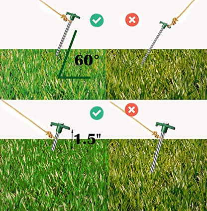 Cheardia 10 Pack Tent Stakes Heavy Duty, 9.75 Inch Yard Stakes Non-Rust Metal Tent Pegs Ground Stakes Tent Spikes for Camping Patio, Garden, Canopies, Grassland, Outdoor, Green - color: Green 10pcs