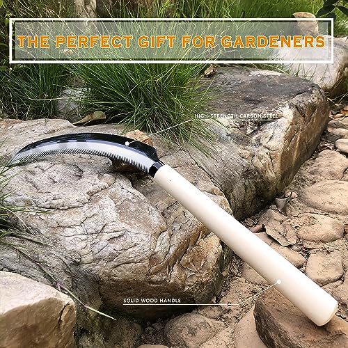 Grass Sickle Hoe Gardening Handheld Tool Weeding Tools for Garden (White) - color: White