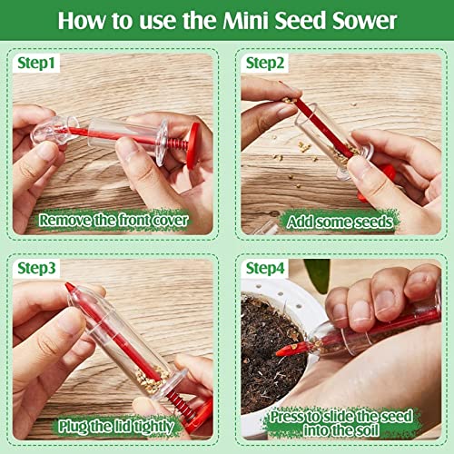 6Pcs Mini Sowing Seed Dispenser, Seed Planter Tool, Handheld Seed Planter, Mini Hand Seed Spreader, Seed Sower Tool, Garden Seed Planter, Small with Seedlings for Spreading Seed Spreader