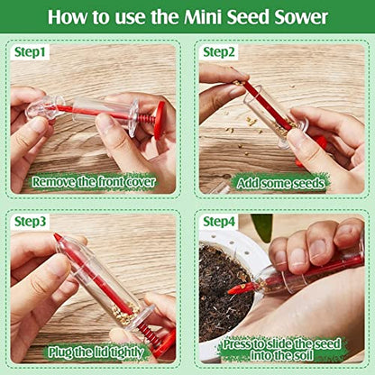 6Pcs Mini Sowing Seed Dispenser, Seed Planter Tool, Handheld Seed Planter, Mini Hand Seed Spreader, Seed Sower Tool, Garden Seed Planter, Small with Seedlings for Spreading Seed Spreader