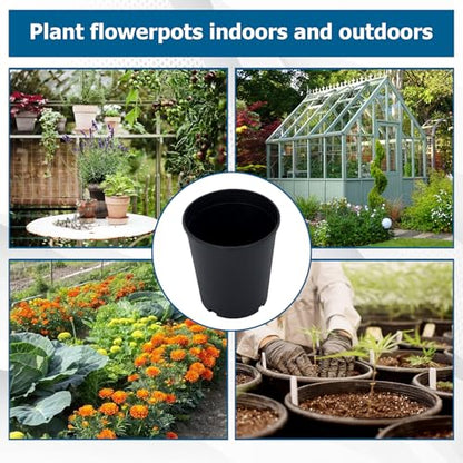 Planter Nursery Pots 5 Gallon Pots for Plants, Injection Molded Plastic Nursery Pots, 11 inch Plant Container 3.6 Gal Liquid Volume 10-Pack - color: Black, size: Round-11inch-10pcs