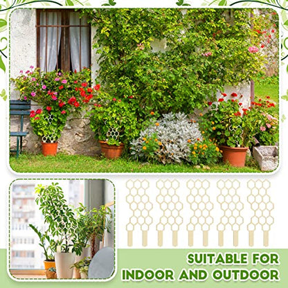 Nuenen 5 Pack Indoor Plant Trellis for Climbing Plants 11.8 Inches Small Garden Wooden Trellis for Potted Plants Honeycomb Shape Trellis Starter Holder for Outdoor Flower Plant Support Accessories