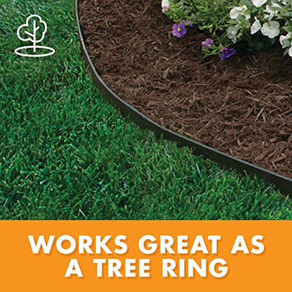EasyFlex No-Dig Landscape Edging with BONUS Anchoring Spikes, 1.5 in. Tall Straight Top Plastic Garden Border, 100 Foot Kit, Black - style: 100 ft bonus spikes