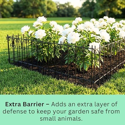 ShopLaLa Garden Fence Animal Barrier (10 Panels) 12x16.5in Black Dog Fences - size: Black x 10