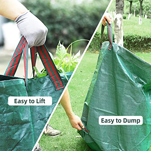 Leaf Bags, 2-Pack 132 Gallons Reusable Yard Waste Bags with 4 Handles