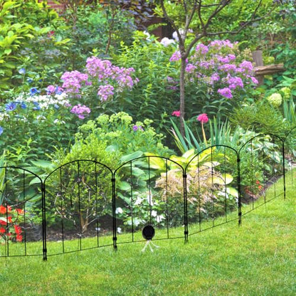 Decorative Garden Fence, 22 in Tall x 13 in Wide, 10 Pack Flower Bed Fencing Panels, Iron Wire Garden Border Fence, Rust-Resistant Animal Barrier for Yard, Lawn, Vegetable Garden & Landscaping