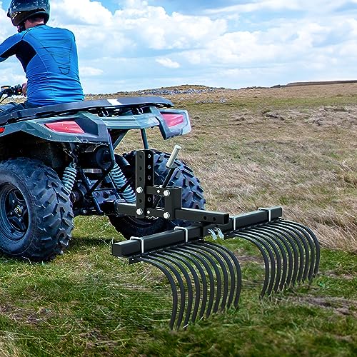 YITAMOTOR ATV/UTV Landscape Rake, Fits for ATV/UTV Manual Implement Lift - style: ATV Landscape Rake Implement