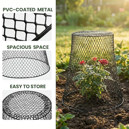 SOUJOY 15 Pcs 12 Inch Large Chicken Wire Cloche Plant Protector Cover, Heavy Duty Metal Garden Plant Protector from Animals, Plant Cages for Keeping Bunnies, Chickens, Squirrels, Birds Other Out