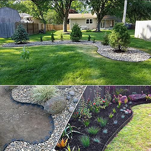 2" x 40' Plastic Landscape Edging Border Black, 40 Spikes