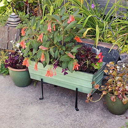Achla Designs Galvanized Window Flower Box Planter-Green-Medium (24" L x 9.5" W x 7.5" H) - color: Green, size: Medium