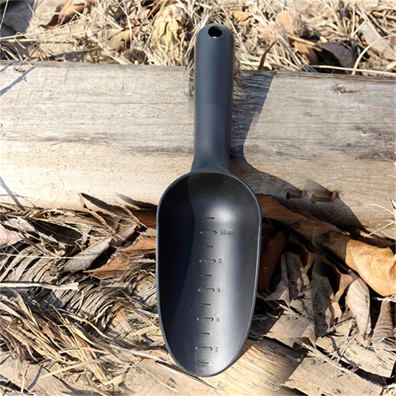 1PC Garden Soil Scoop Thick Plastic Lightweight Hand Shovel with Ergonomic Handle for Potting Succulents Balcony Plants, Black - color: Black