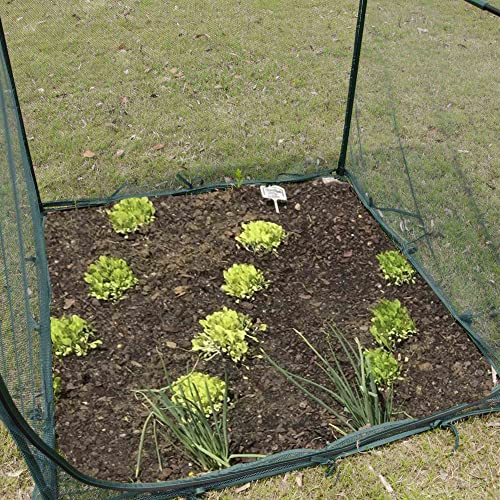 Portable 4'x4' Large 6FT Tall Plant Netting Cover Crop Cages Pest Guard Cover for Vegetables and Fruits Plant Durable Gardening Net with 4 Stakes - style: 49*49*72.8inches Square Net