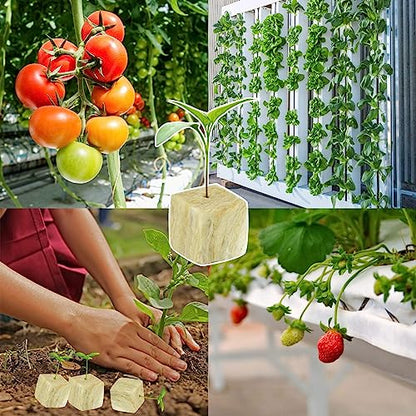 Halatool 1.5 in Rockwool Cubes for Hydroponics, 196 Plugs Seed Starter Cube - color: 4 Sheets, size: 1.5" Cubes