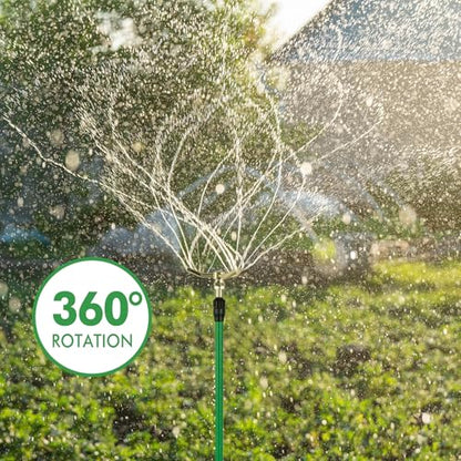RESTMO 3-Arm Sprinklers for Yard with Adjustable Telescoping Base - size: 1 Pack