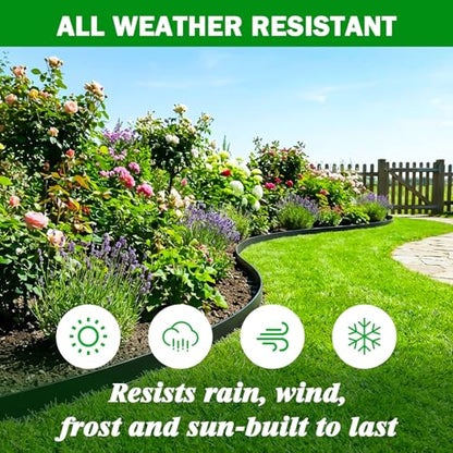 No Dig Landscape Edging 2 Inch x 40 FT, Heavy Duty Flexible Plastic Garden Border with 50 Spiral Spikes, Lawn Edging for Flower Beds, Walkways, Tree Rings, Mulch Beds and Landscaping, Black - style: 2 Inch × 40FT